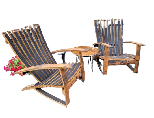 Whiskey Barrel Adirondack Chair