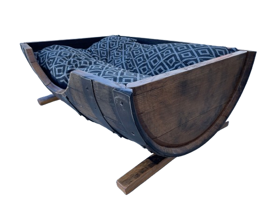 Whiskey Barrel Dog Bed