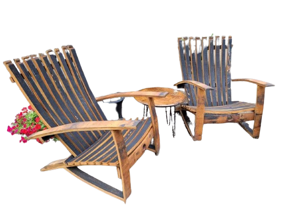 Whiskey Barrel Adirondack Chair