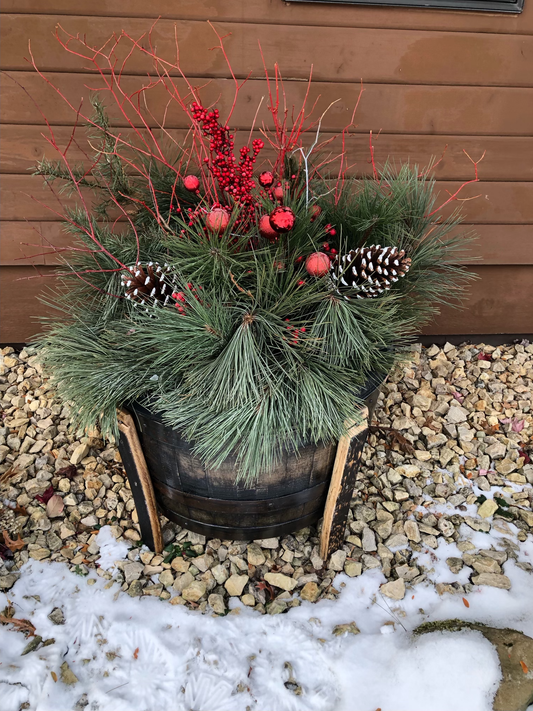 Small Whiskey Barrel Planter